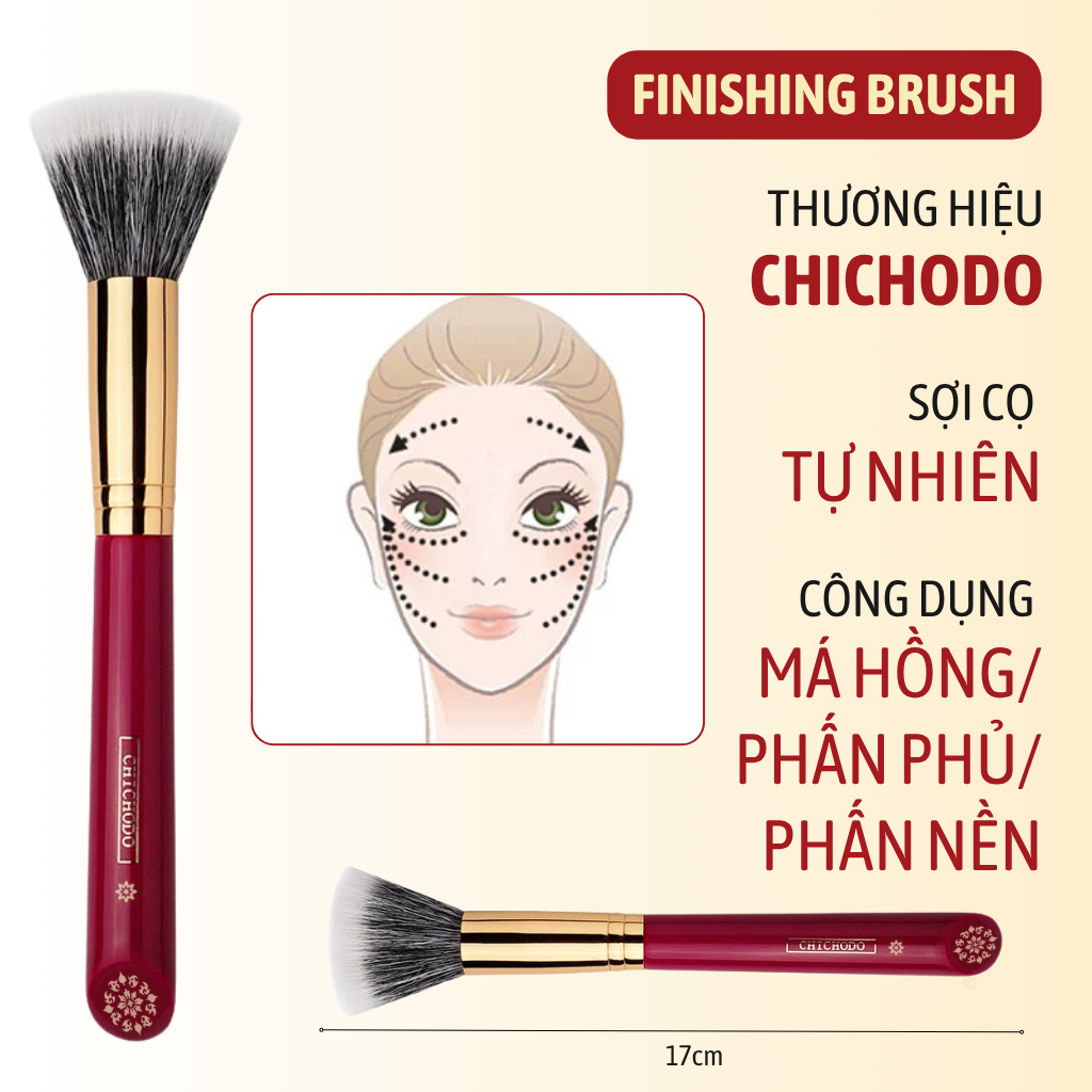 Cọ Tán Má Hồng – Phấn Phủ – Phấn Nền CHICHODO Finishing Brush C105 Lông Mềm Mịn Cao Cấp